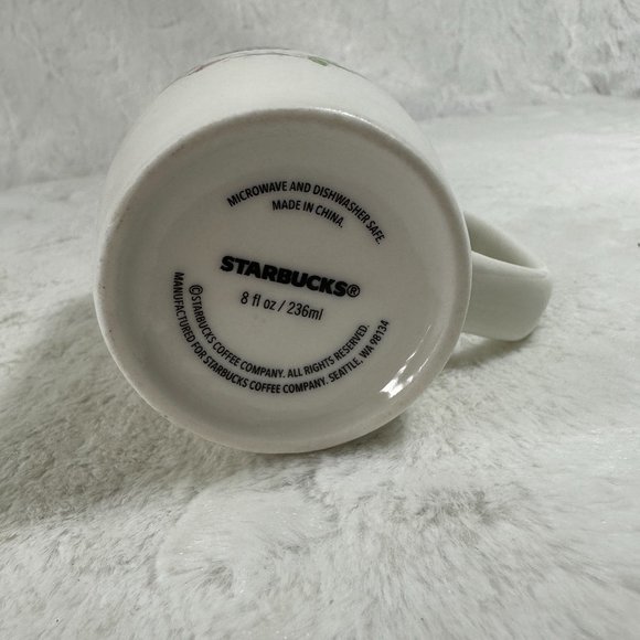 2 Starbucks Coffee Mug Siren Christmas Holiday Wreath Cup 8 oz Square Handle - Picture 5 of 8